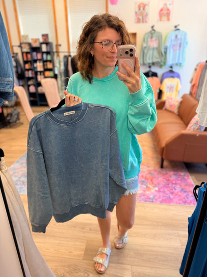 Crossover Coziest Acid Wash Fleece Pullover