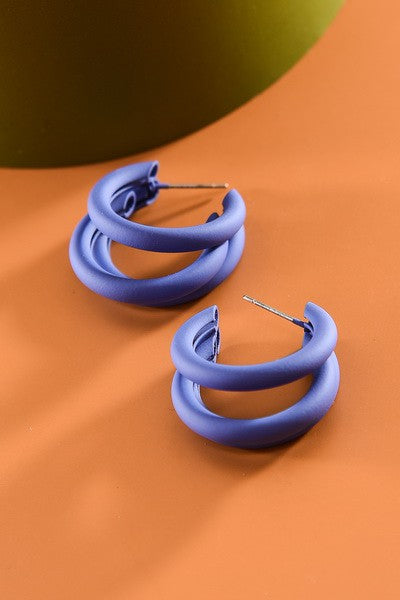 Twisted Mini Hoops in Periwinkle