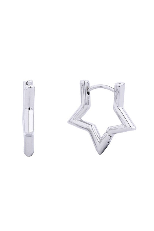 14 K Huggie Star Hoops