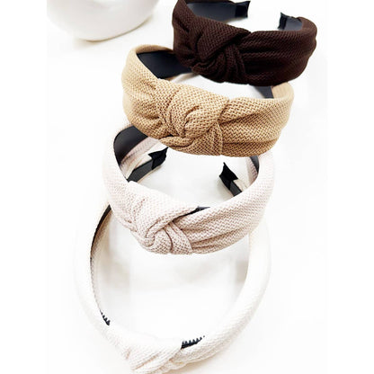 Neutral Tone Waffle Texture Knotted Headband