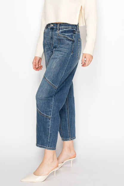 High Rise Tapered Barrel Jean