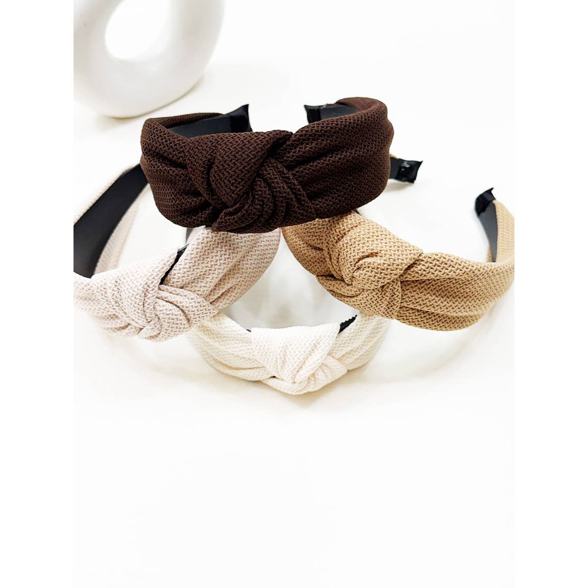 Neutral Tone Waffle Texture Knotted Headband