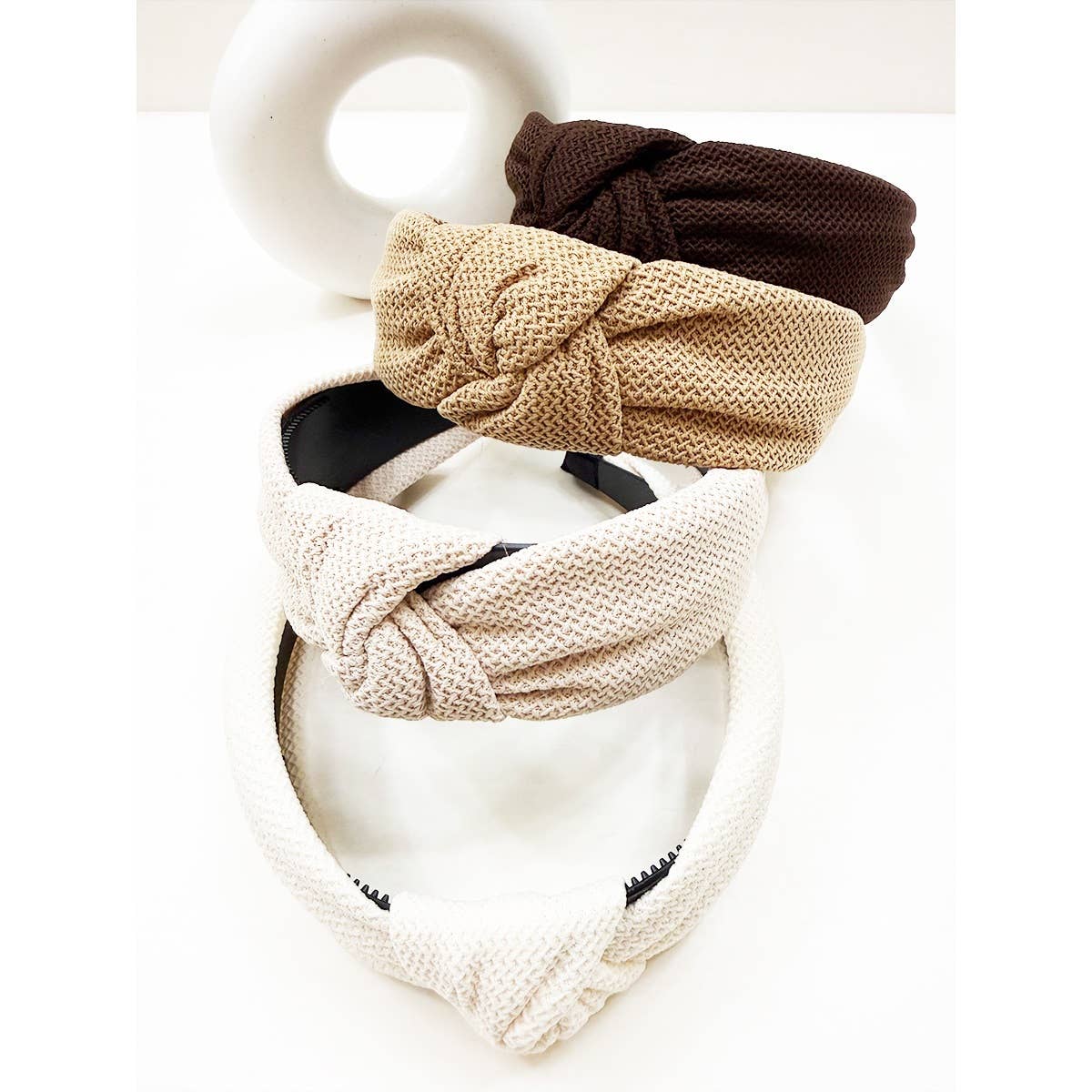 Neutral Tone Waffle Texture Knotted Headband
