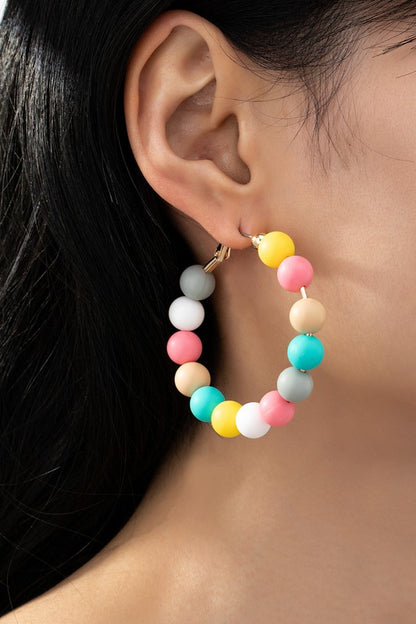 Beaded Hoop Earrings