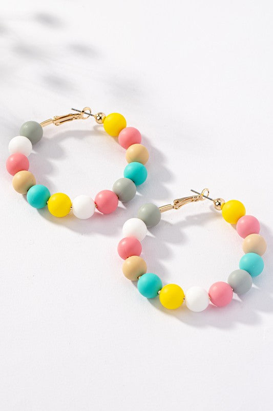 Beaded Hoop Earrings