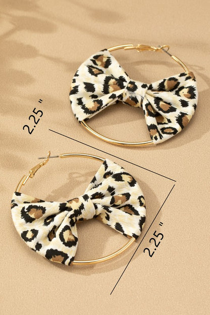 Leopard Bow Hoops