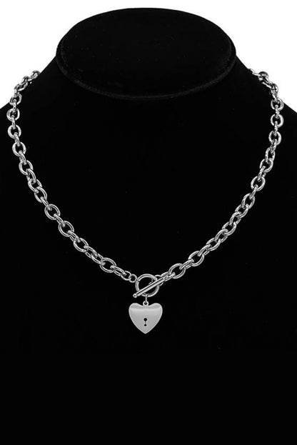 Stainless Heart Toggle Necklace