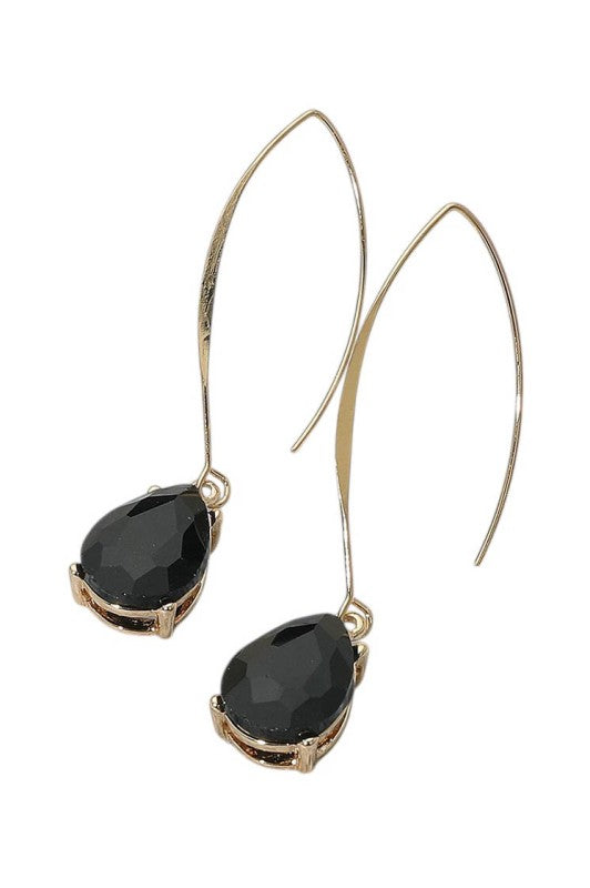 Teardrop Stone Drop Earrings