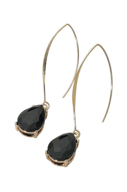 Teardrop Stone Drop Earrings