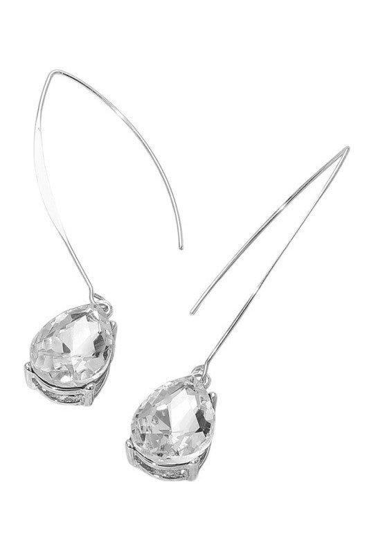Teardrop Stone Drop Earrings