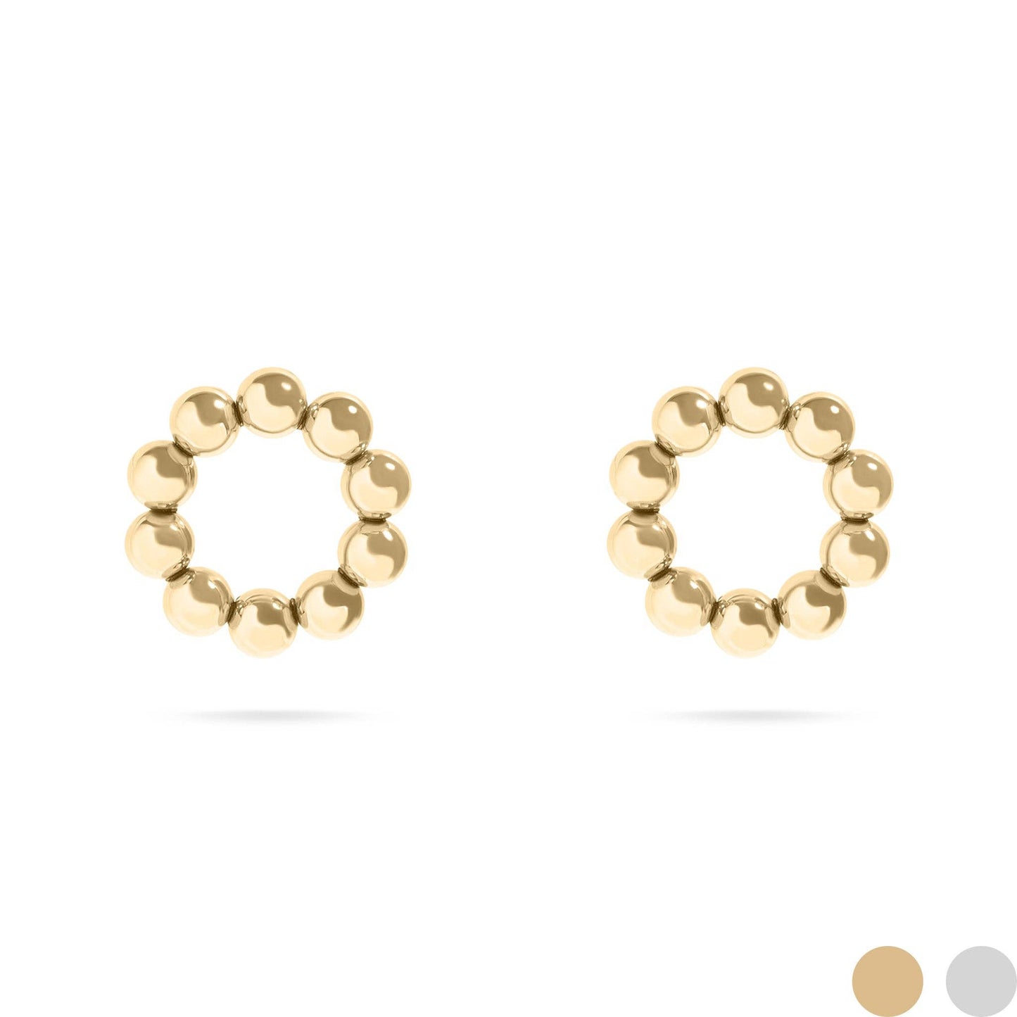 18K Gold Stainless Steel Circle Ball Stud Earrings