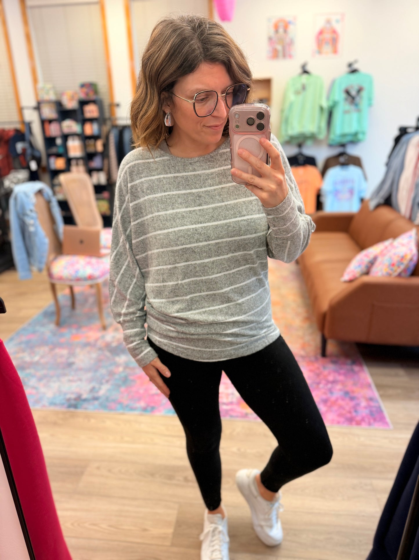 Striped Dolman Raglan Top