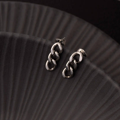 Curb Chain Dangle Earrings 18K Gold PVD Stainless Steel