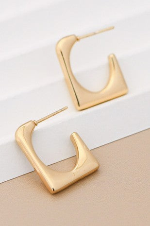 18K Gold Dipped Stainless Steel Mini C Hoop Earring