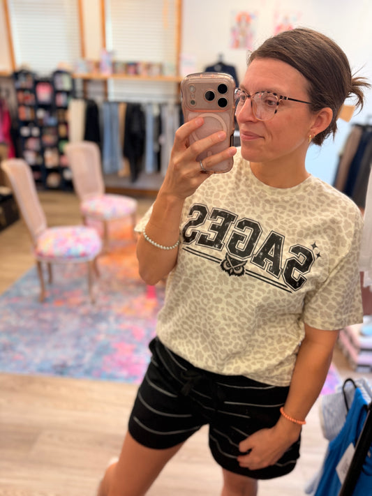 Natural Leopard Sages Tee