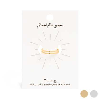 18K Gold Stainless Steel Adjustable Double Bar Toe Ring