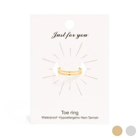 18K Gold Stainless Steel Adjustable Double Bar Toe Ring