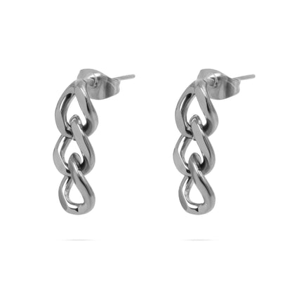 Curb Chain Dangle Earrings 18K Gold PVD Stainless Steel