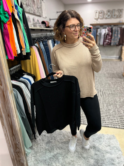 Long Sleeve Ribbed Basic Tee
