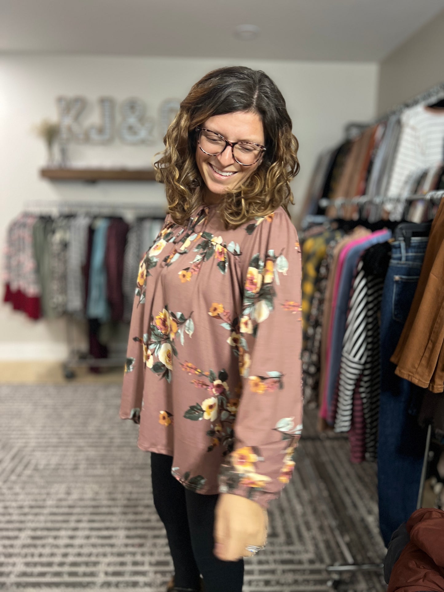 Mocha Blossom Bliss Blouse