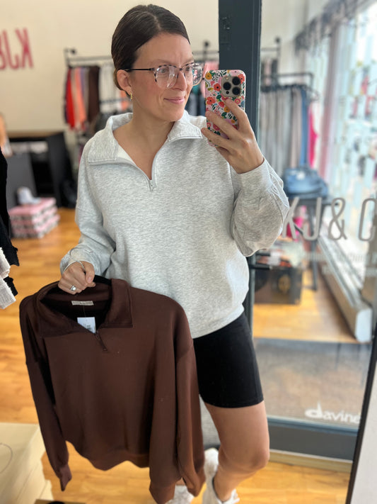 Luxe Scuba Half Zip Pullover