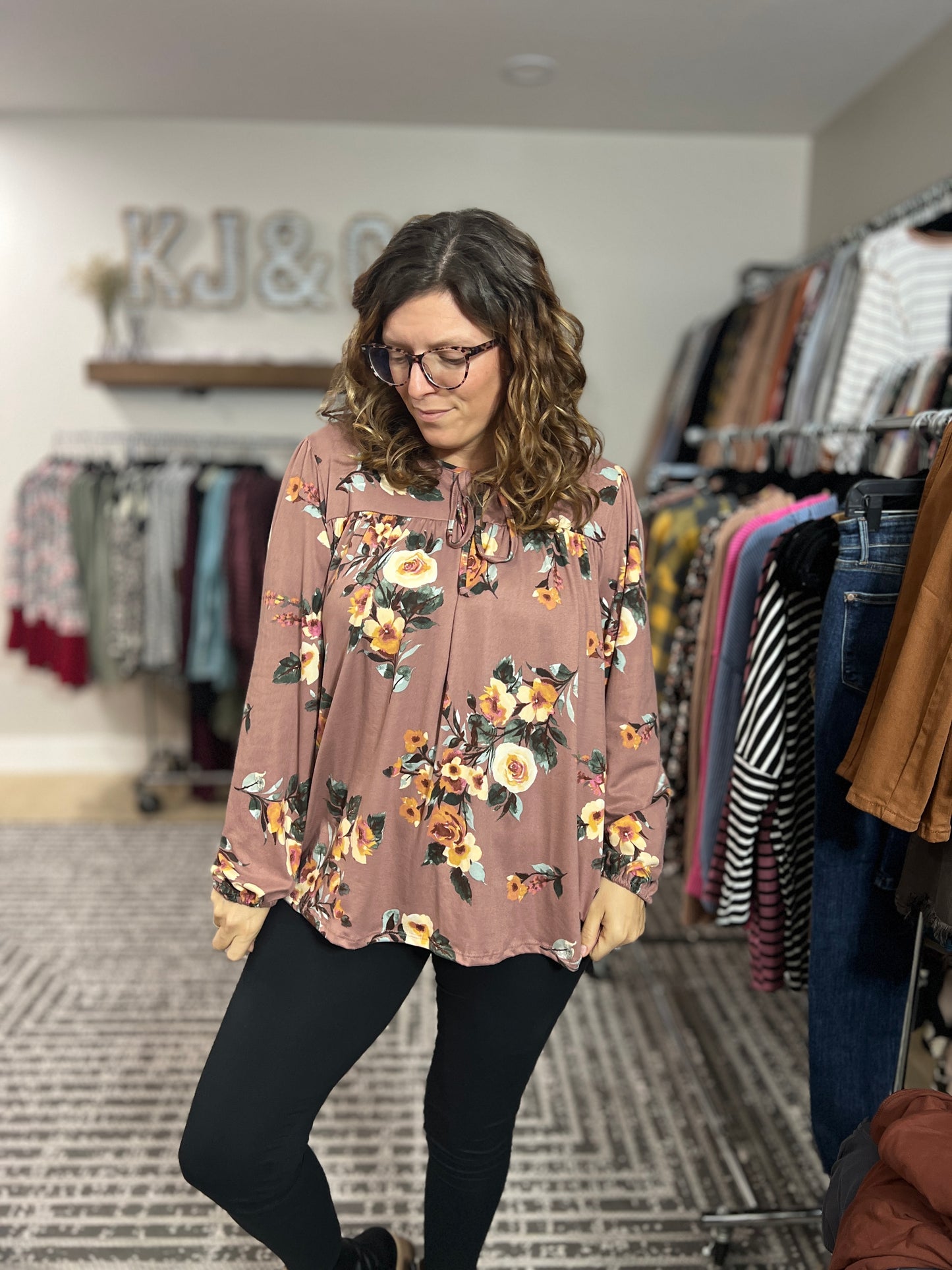 Mocha Blossom Bliss Blouse