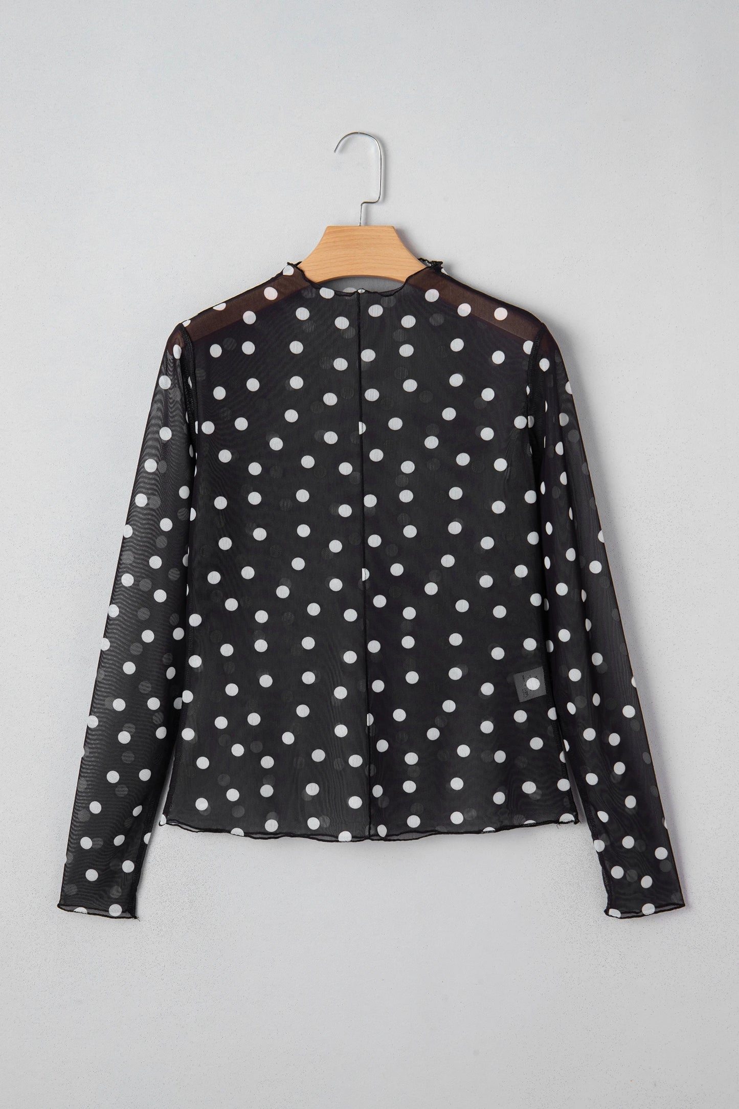 Polka Dot Mesh Long Sleeve