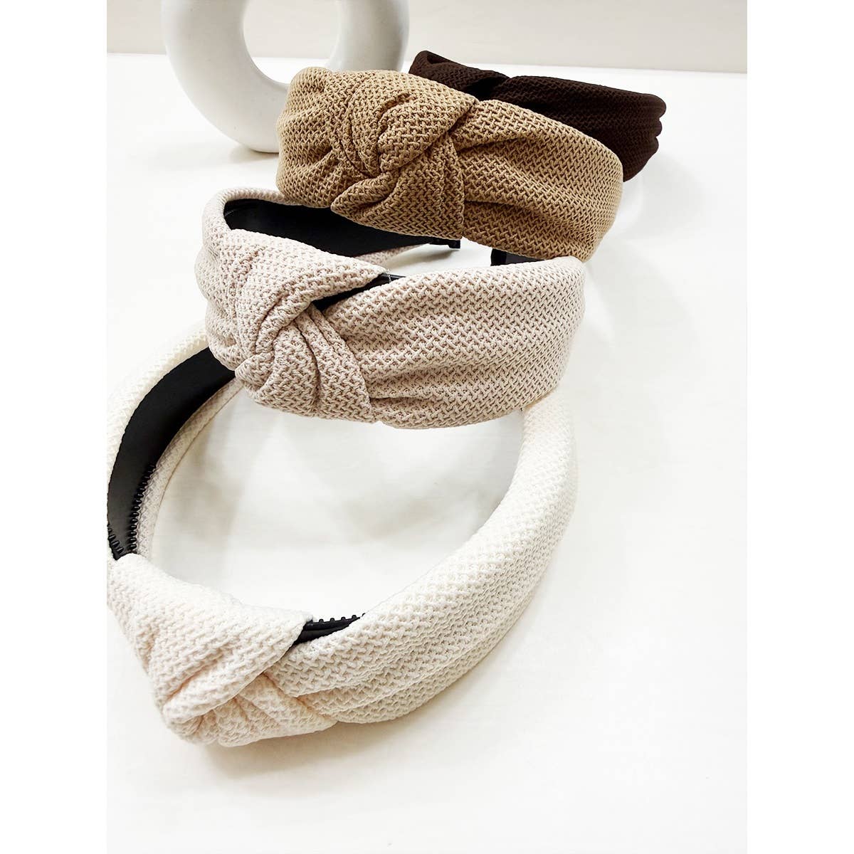 Neutral Tone Waffle Texture Knotted Headband