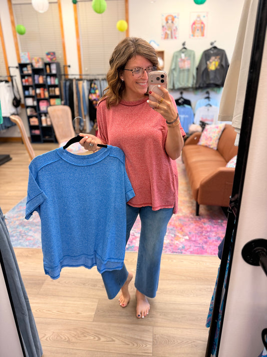 Lightweight Side Slit Hacci Tee