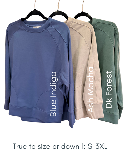 DOORBUSTER-Luxe Scuba Size Slit Tunic Pullover