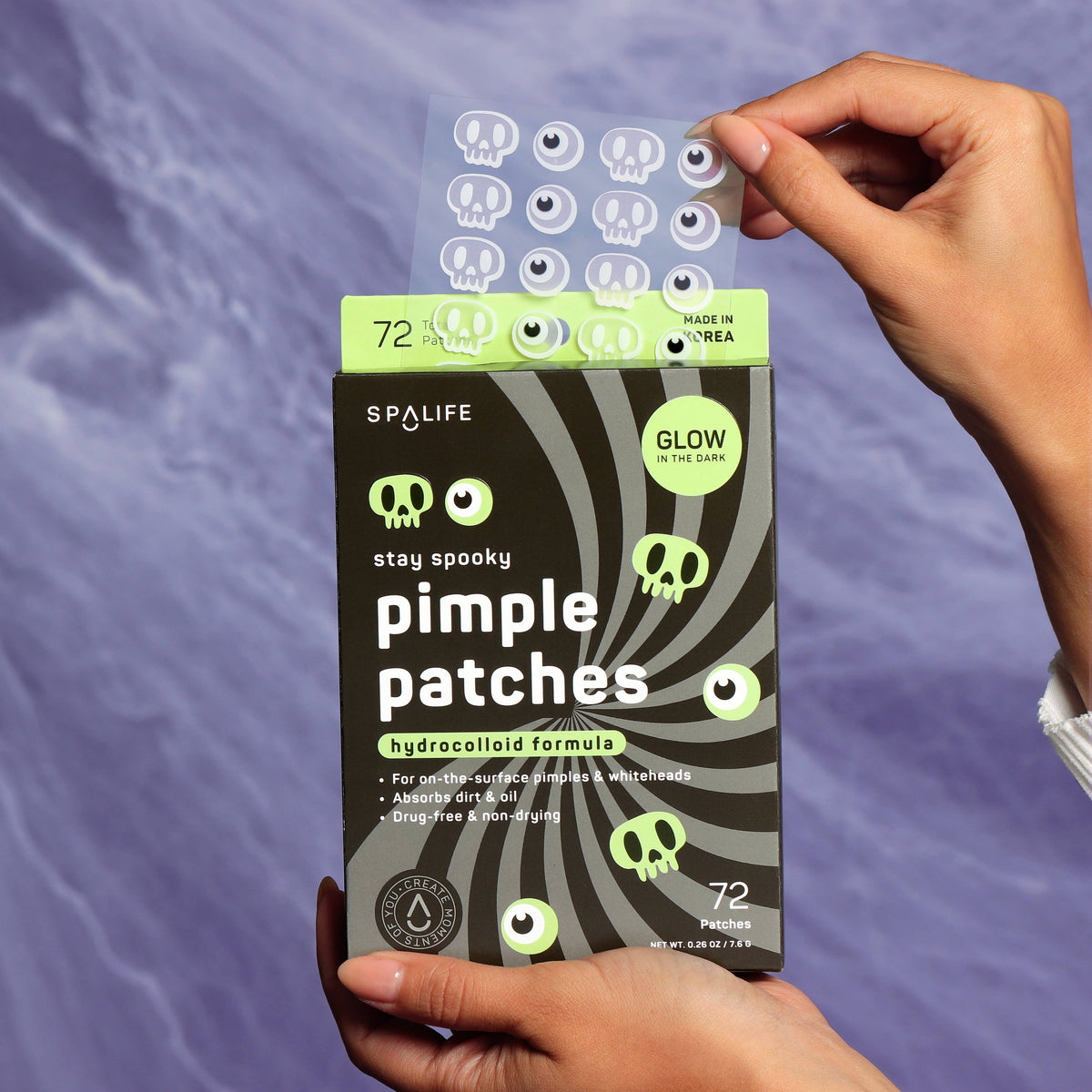 Glow in the Dark Skull Shaped Halloween Pimple Patches