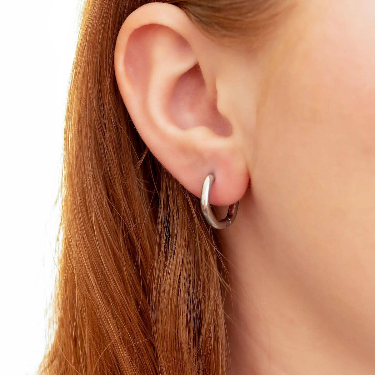 Geometric Huggie Hoop Earrings 18K Gold PVD Stainless Steel