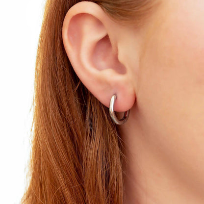 Geometric Huggie Hoop Earrings 18K Gold PVD Stainless Steel