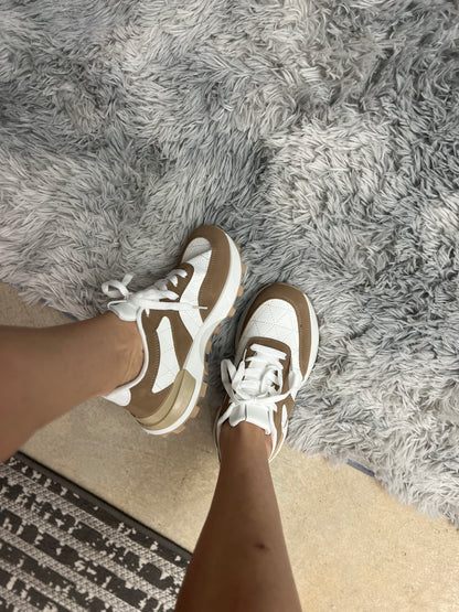 Neutral Block Tennis Shoe