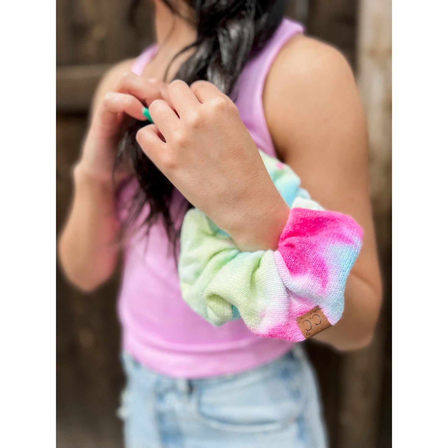 C.C Tie Dye Women's French Terry Scrunchie