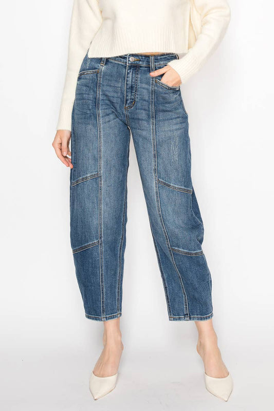 High Rise Tapered Barrel Jean