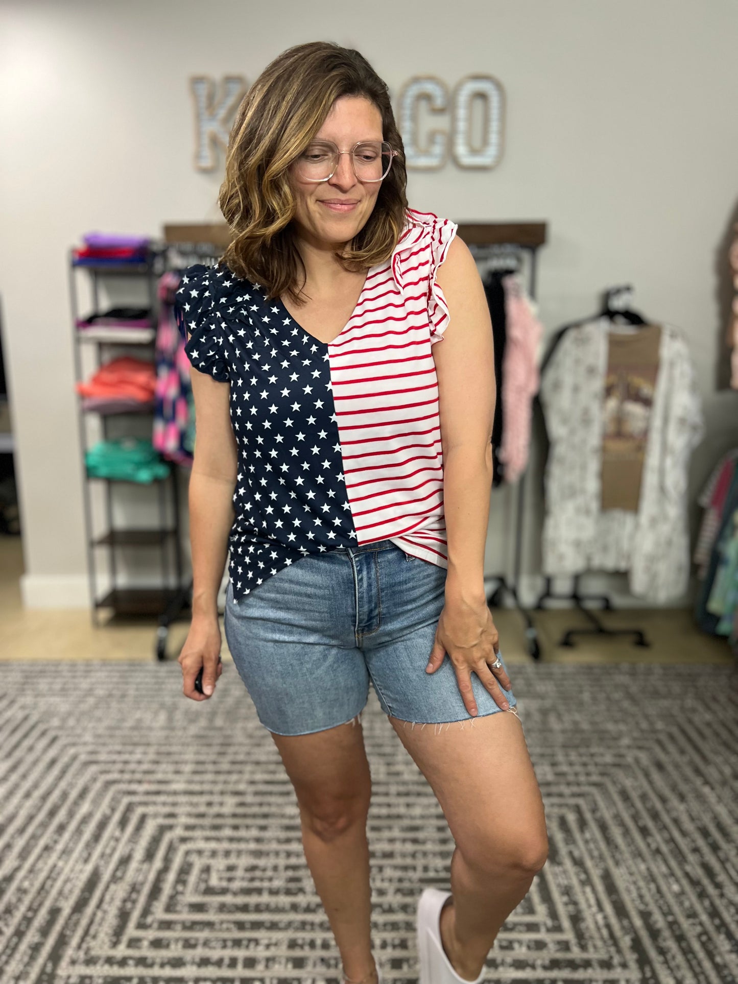 Stars, Stripes and Ruffles Top