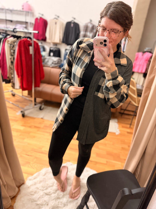 Cozy Contrast Shacket