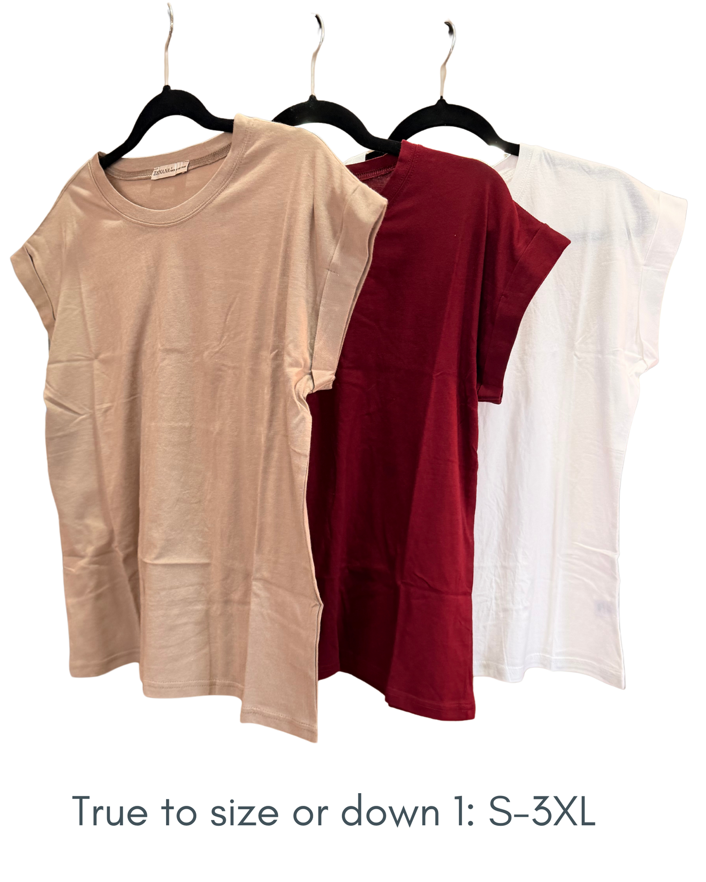 DOORBUSTER-Basic Rolled Sleeve Cotton Tee