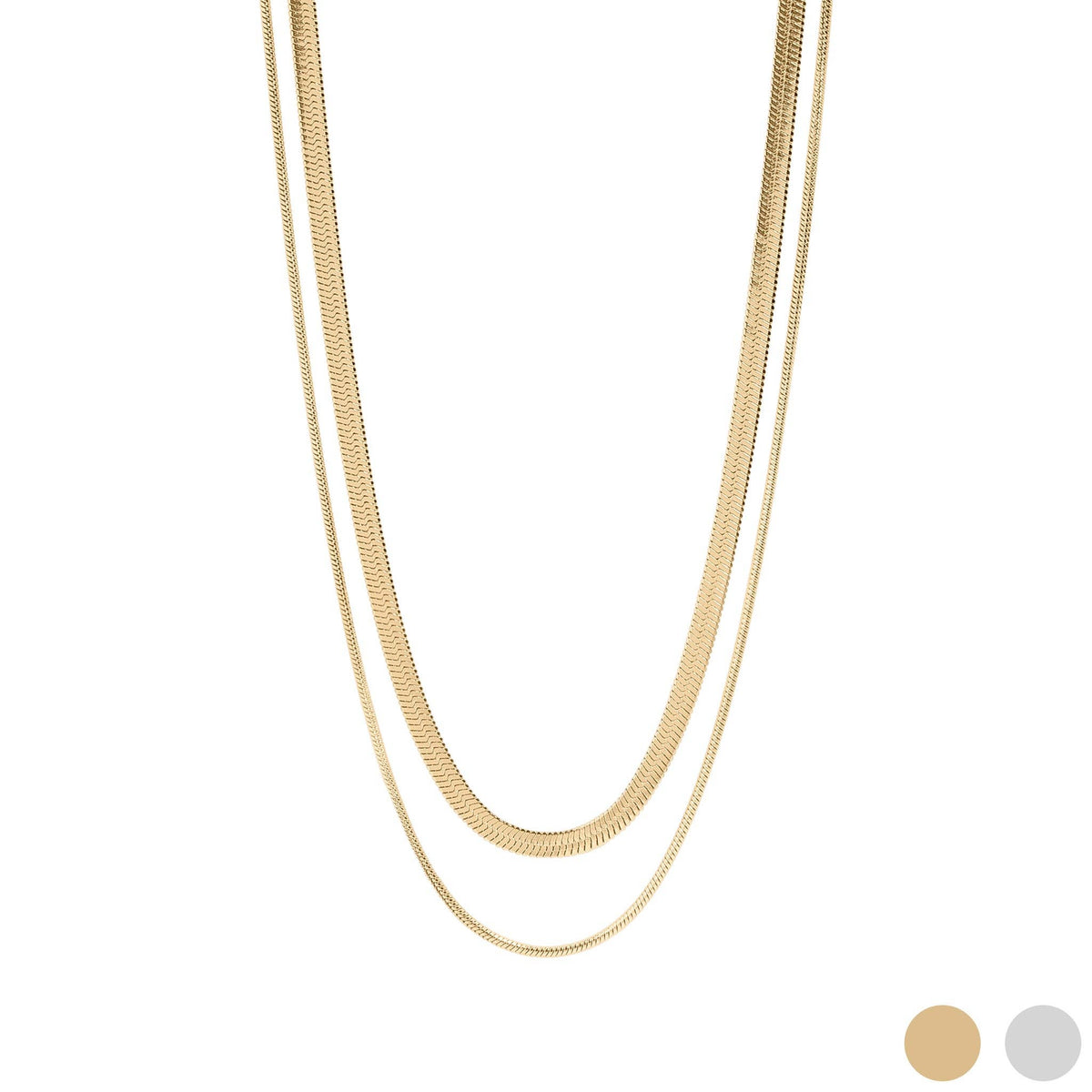 Layered Chain Necklace 18K Gold PVD Stainless Steel