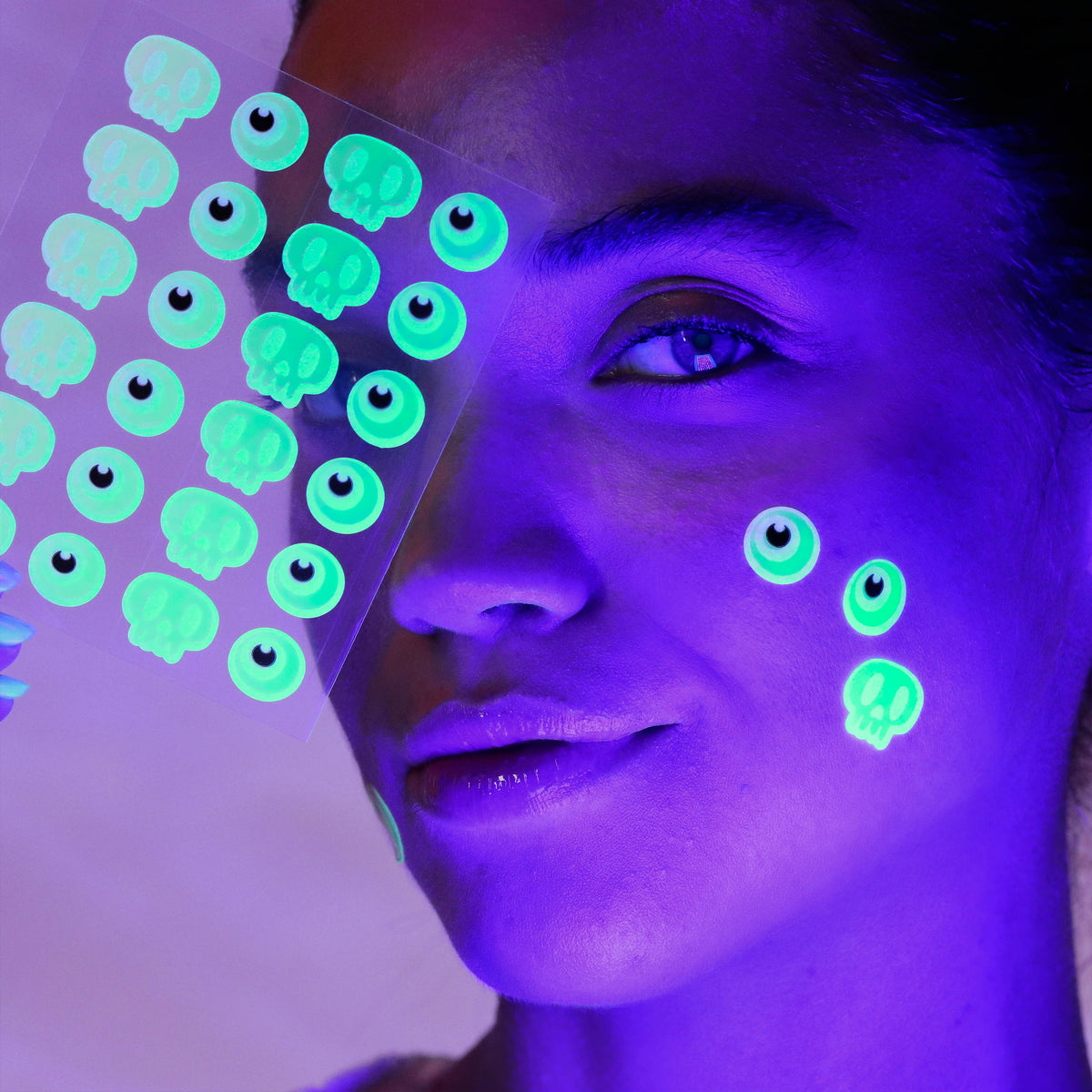 Glow in the Dark Skull Shaped Halloween Pimple Patches