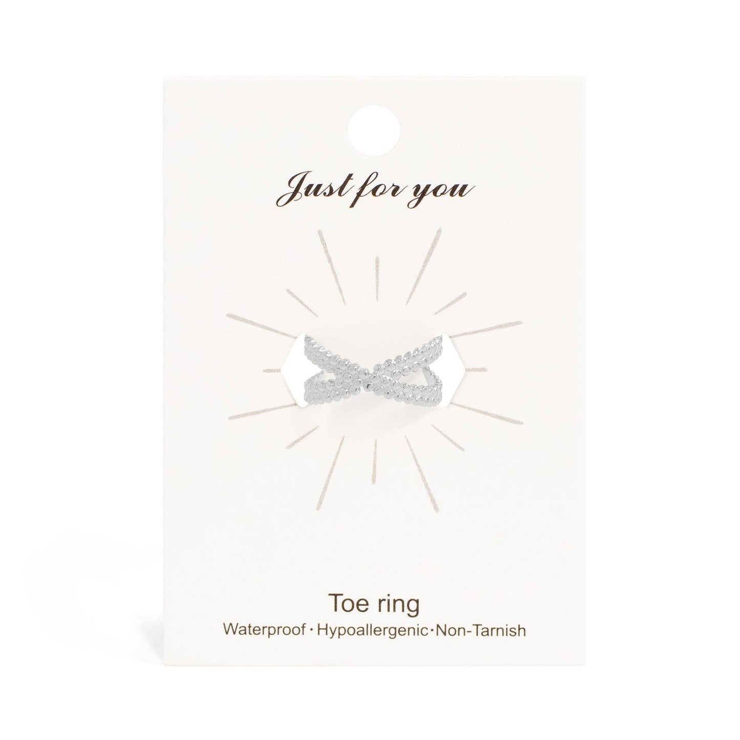 18K Gold PVD Stainless Steel Cross Over Toe Ring