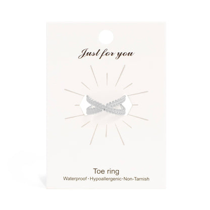18K Gold PVD Stainless Steel Cross Over Toe Ring