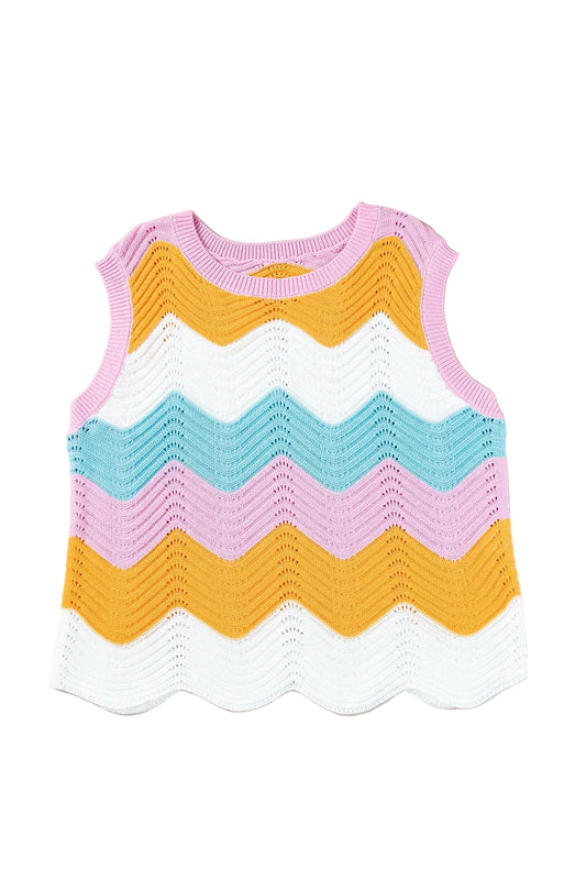 Chevron Knit Sweater Vest