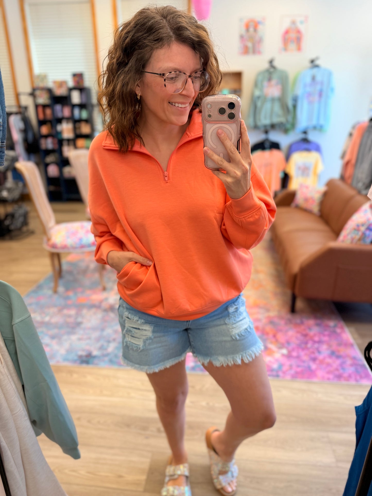 Luxe Scuba Half Zip Pullover