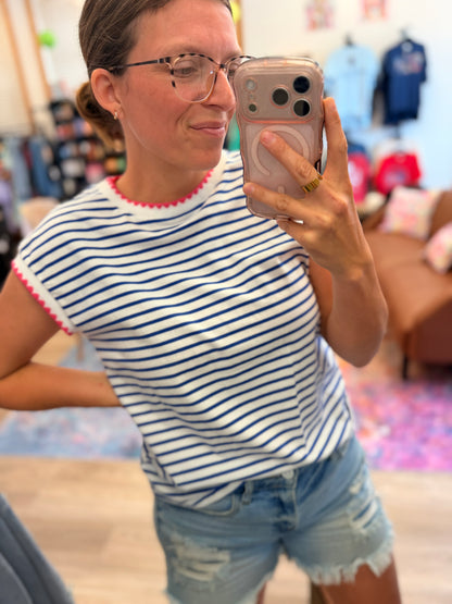 Coastal Stripe Ringer Tee