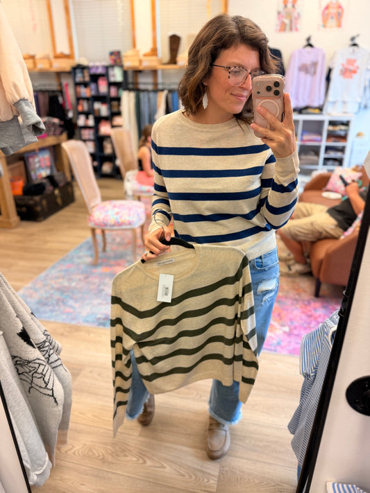 The Softest Crop Stripe Sweater
