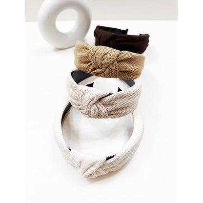 Neutral Tone Waffle Texture Knotted Headband