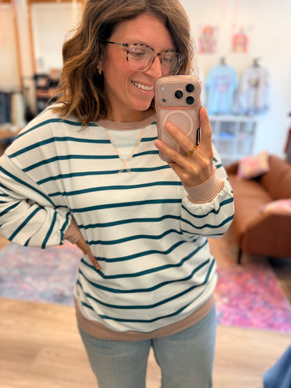 Boardwalk Stripe Raglan Long Sleeve Top