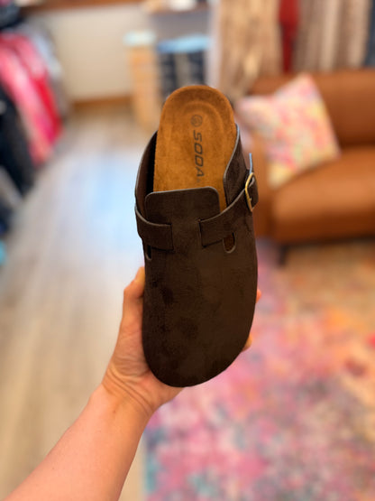 Suede Brown Soda Clog
